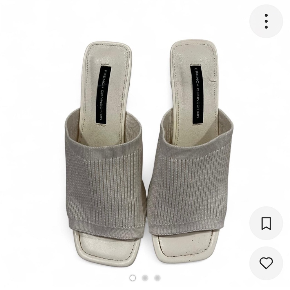 White French Connection Mules